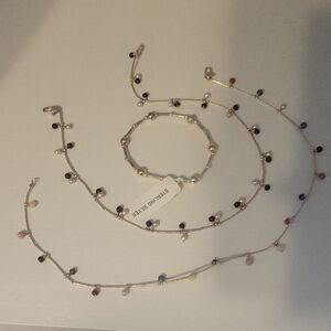 Elegant Multicolor Beaded claw clasp Necklaces (2) and 1 SS bracelet